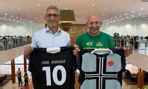Alexandre Campello, Flavio Moreno e Luciano Hang em reunião em Santa Catarina