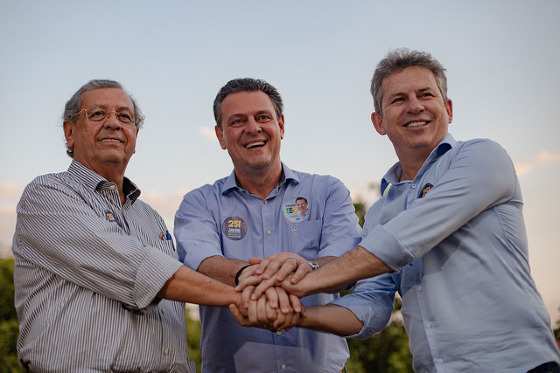 Jayme, Fávaro e Mauro durante campanha de 2018.