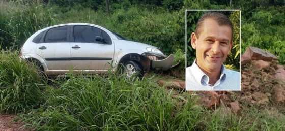 O vice-prefeito de Sorriso, Gerson Bicego perdeu o controle da direção.