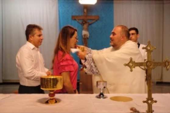 Governador, primeira-dama e o padre Bruno Costa .