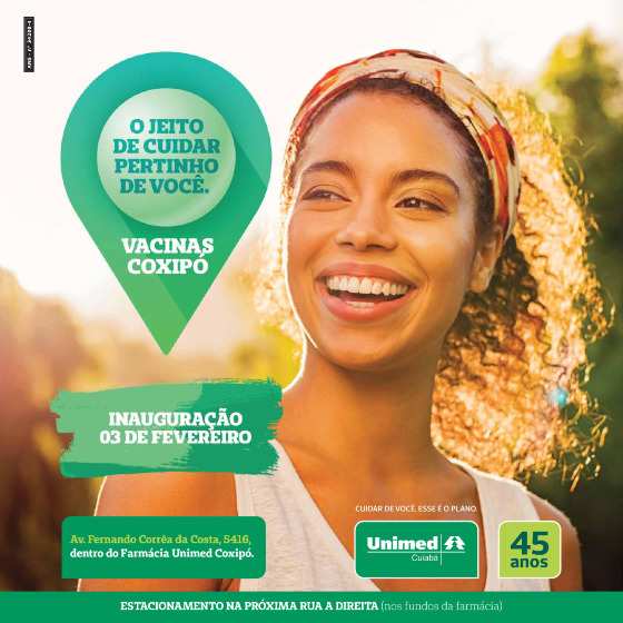 A nova unidade do núcleo Vacinas Unimed está em pleno funcionamento desde o dia 03 de fevereiro