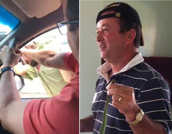 'Tiririca', dentro de uma Hilux, ofereceu dinheiro ao mendigo e depois o agrediu