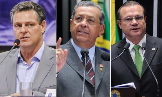 Os três representantes de Mato Grosso no Senado Federal, Carlos Fávaro, Jayme Campos e Wellington Fagundes  .