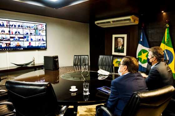 Secretário da Casa Civil, Mauro Carvalho acompanhou a reunião virtual com o governador Mauro Mendes.