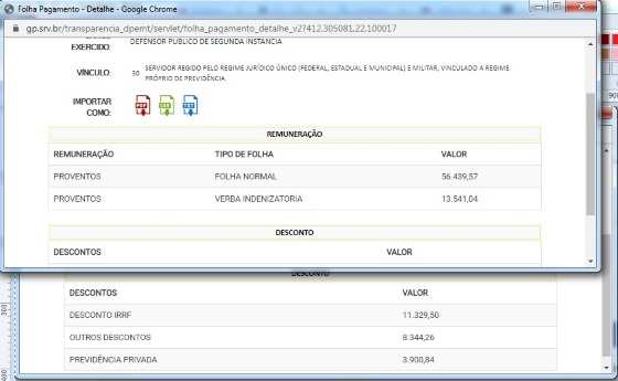 Portal Transparência mostra grande variação nos proventos de um mês para outros