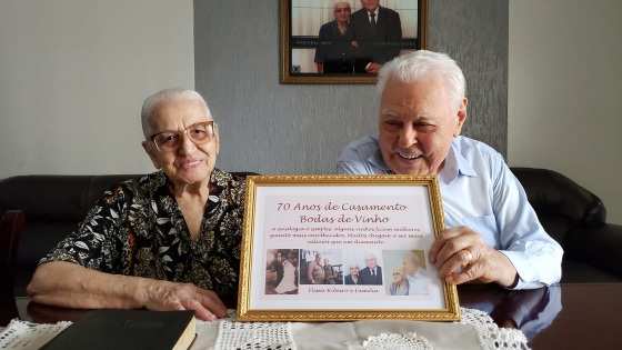 Ano passado, Sebastião e Nilda completaram 70 anos de casados