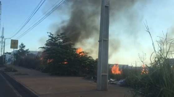 O incêndio começou na tarde desta terça-feira (04).