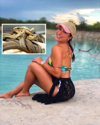 Médica Dieynne Saugo foi picada por uma Jararaca enquanto estava em uma cachoeira