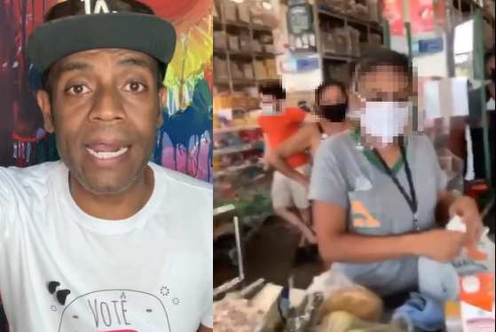 O fato aconteceu dentro do estabelecimento, no caixa. 