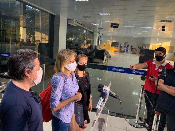 Luísa Mell esteve em reunião com o governador Mauro Mendes nesta sexta-feira (25).