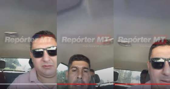 Homem de camisa rosa, no volante, é Junior Alves, que está foragido