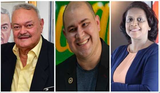 Candidatos à Prefeitura de Cuiabá, Roberto França, Abílio Júnior e Gisela Simona.