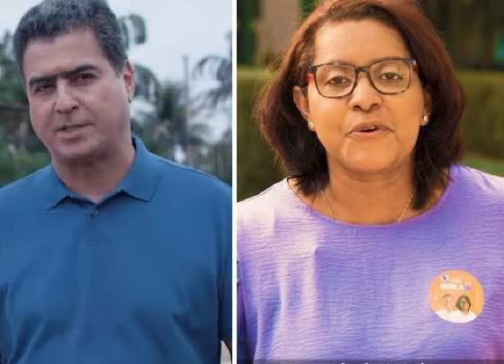 Candidatos Emanuel Pinheiro e Gisela Simona