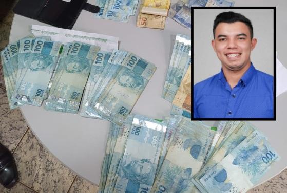 Dentro do carro de Marcus Vinicius foram encontrados mais de R$6.850.