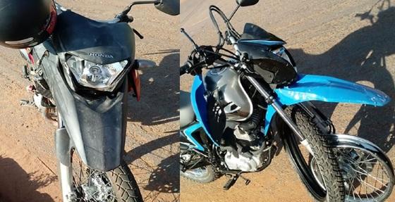 As motocicletas ficaram destruídas durante o acidenta na tarde do último sábado (05).
