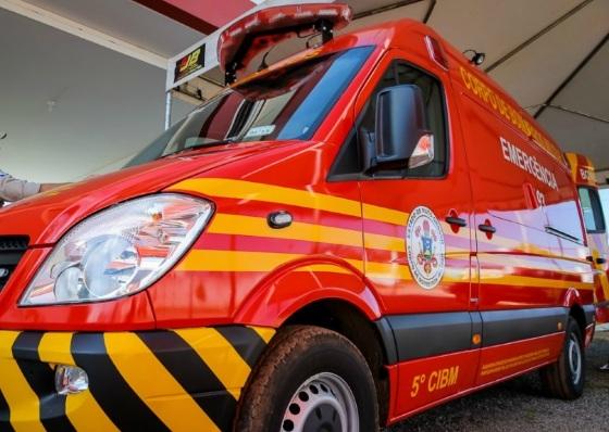 Vítima foi resgatada pelo Corpo de Bombeiros.