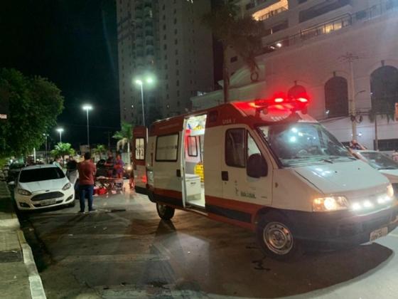 Samu socorreu a vítima de atropelamento.