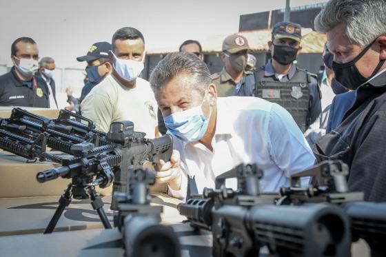 Governador durante evento com o Bope para entrega de fuzis, em 24 de maio passado.