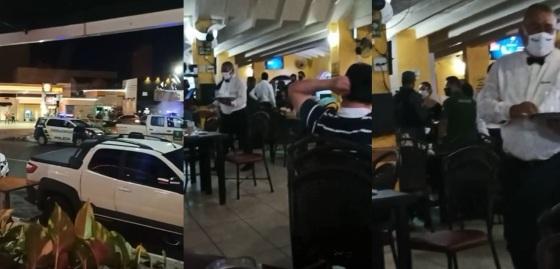 Na primeira noite de mini-lockdown, fiscalização fez orientações no tradicional Choppão.