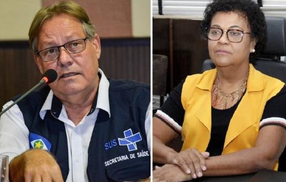 Secretário de Saúde do Estado, Gilberto Figueiredo e secretária de Saúde de Cuiabá, Ozenira Félix