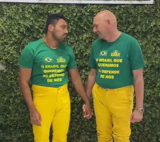 Luciano Hang viraliza ao fazer ‘dança do carpinteiro’ com Tirullipa.
