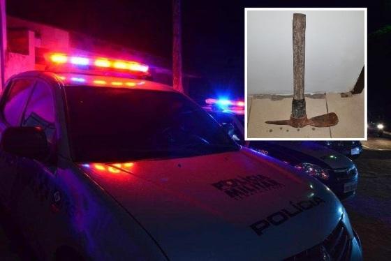 Homem tentou matar desafeto usando picaretadas.