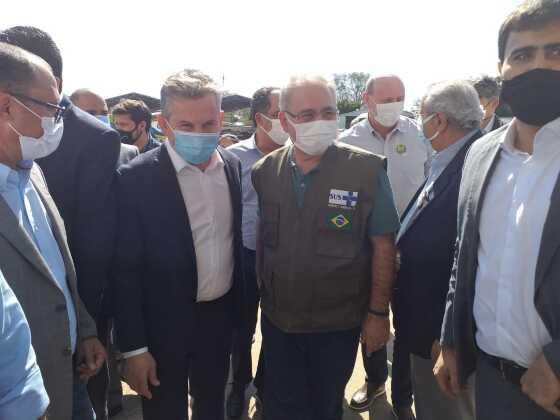Governador Mauro Mendes e ministro Queiroga em MT.