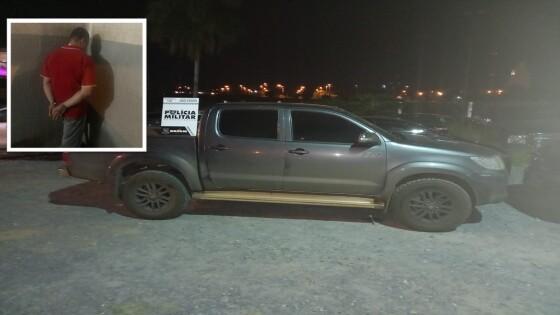 Bandido foi preso e a caminhonete recuperada