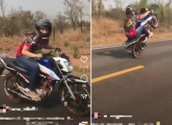 Adolescente se exibia nas redes sociais com vídeos onde realizava manobras e empinava moto.