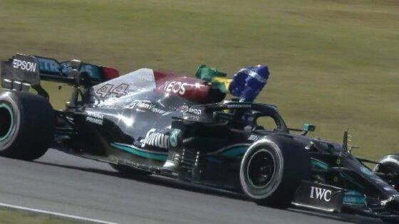 Hamilton na final do GP São Paulo.