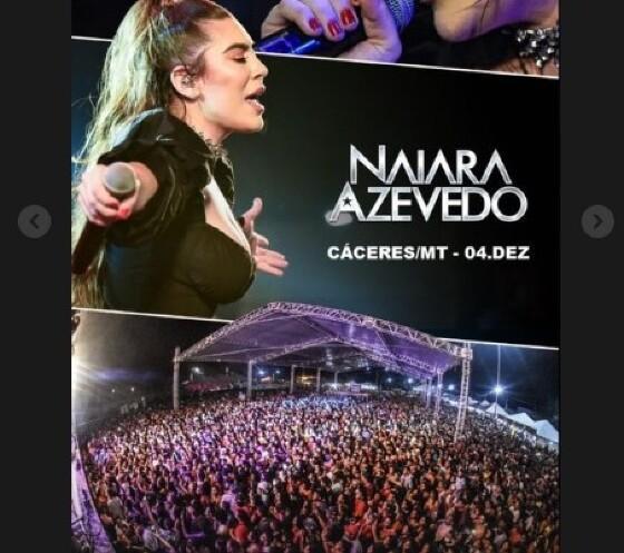 Show com Naiara Azevedo reuniu 10 mil pessoas em Cáceres.