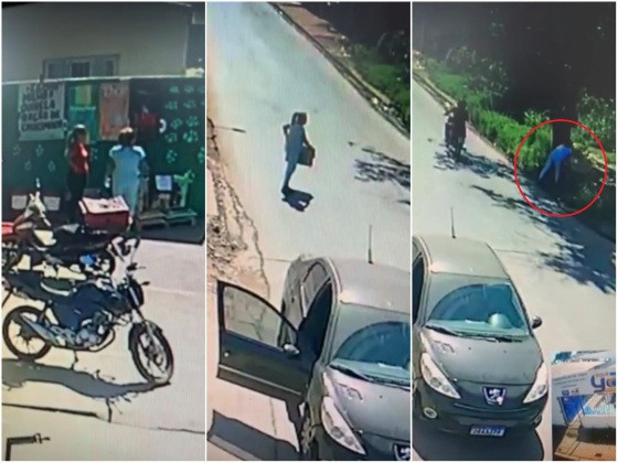 A mulher jogou os gatinhos do outro lado da rua e fugiu