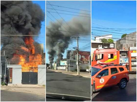 Fumaça do incêndio cobriu toda a região