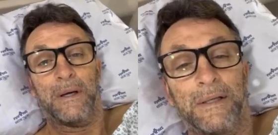 Neto na cama do hospital