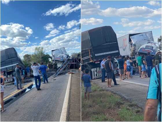 Batida deixou dois mortos e outras pessoas estão presas às ferragens