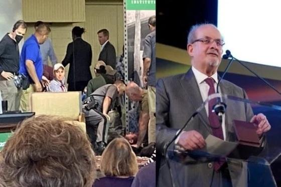 Um homem teria invadido o palco e dado socos e facadas no autor no momento em que ele seria apresentado ao público