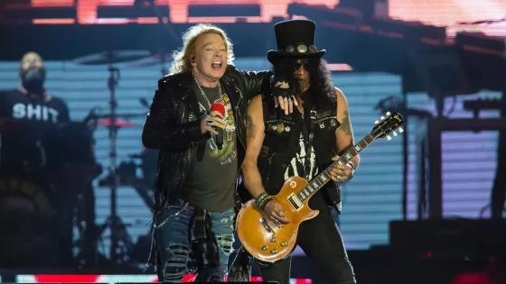 Axl Rose e Slash, do Guns N" Roses, no Rock in Rio de 2017