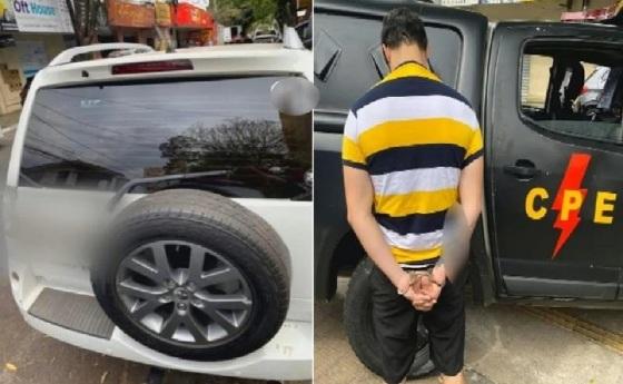 Carro e homem acusado por tentativa de estupro