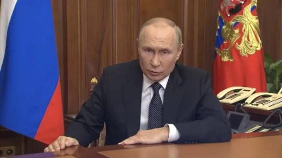 Presidente da Rússia, Vladimir Putin, durante anúncio de convocatória "parcial"