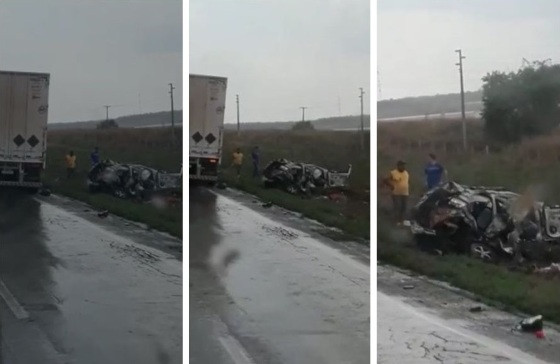 Acidente entre Onix e carreta deixa ao menos cinco mortos na BR-163