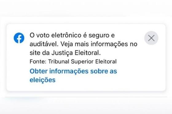 O aviso afirma que o voto é seguro e auditável.
