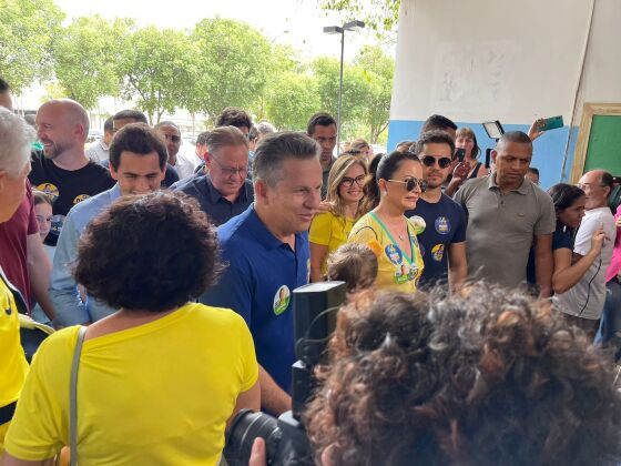 O governador Mauro Mendes (União Brasil) votou na Universidade Federal de Mato Grosso (UFMT)