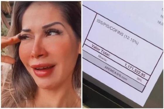 Maíra mostra o documento, no valor exato de R$ 1.171.322,95