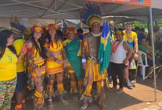 Indígenas Pareci reforçam protesto em Cuiabá