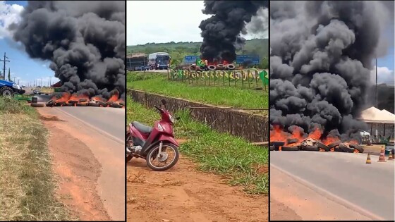 Os protestos ocorrem em 14 pontos das estradas de Mato Grosso.