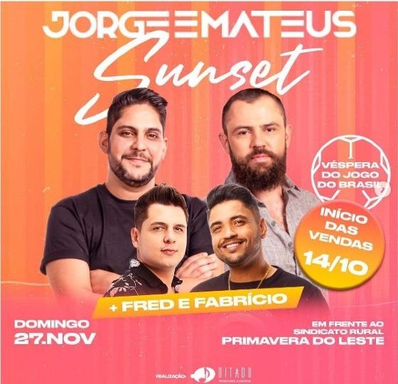 Dupla Jorge & Mateus em companhia de Fred e Fabrício, neste domingo (27), na Univag.