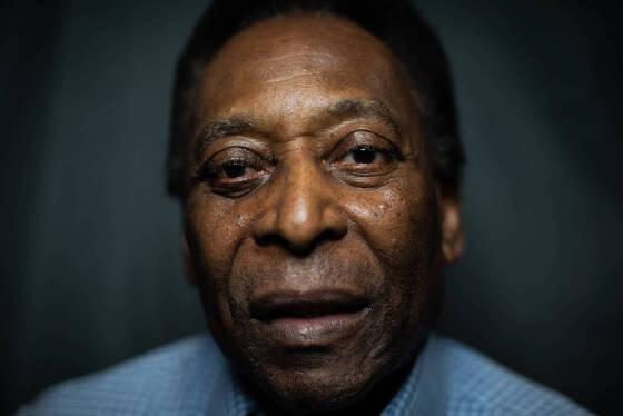 Retrato de Pelé, feito no museu que leva seu nome, em Santos