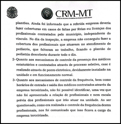 laudo crm falta de medico upa verdao