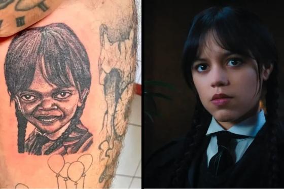 Muitas pessoas apontaram que a tatuagem se parece mais com Samuel L. Jackson do que com Wandinha