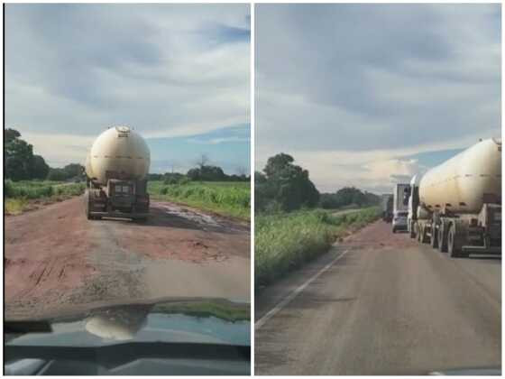 Leitor do RepórterMT ficou indignado com "crateras" na rodovia